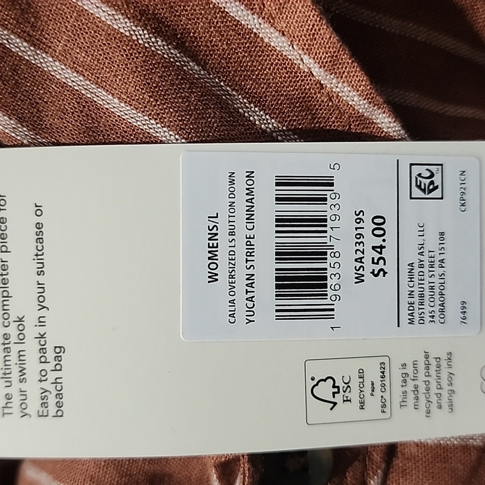 Calia By Carrie Underwood Oversized Long Sleeve Button Down Swim Cover Up NWT - Picture 6 of 7